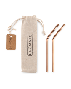 Stainless Steel Reusable Straws | Rose Gold | Small - Classic Pour