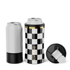 Hopsulator Trio V2 | Black & White Checker | 12/16oz Standard Cans - Gentle Care