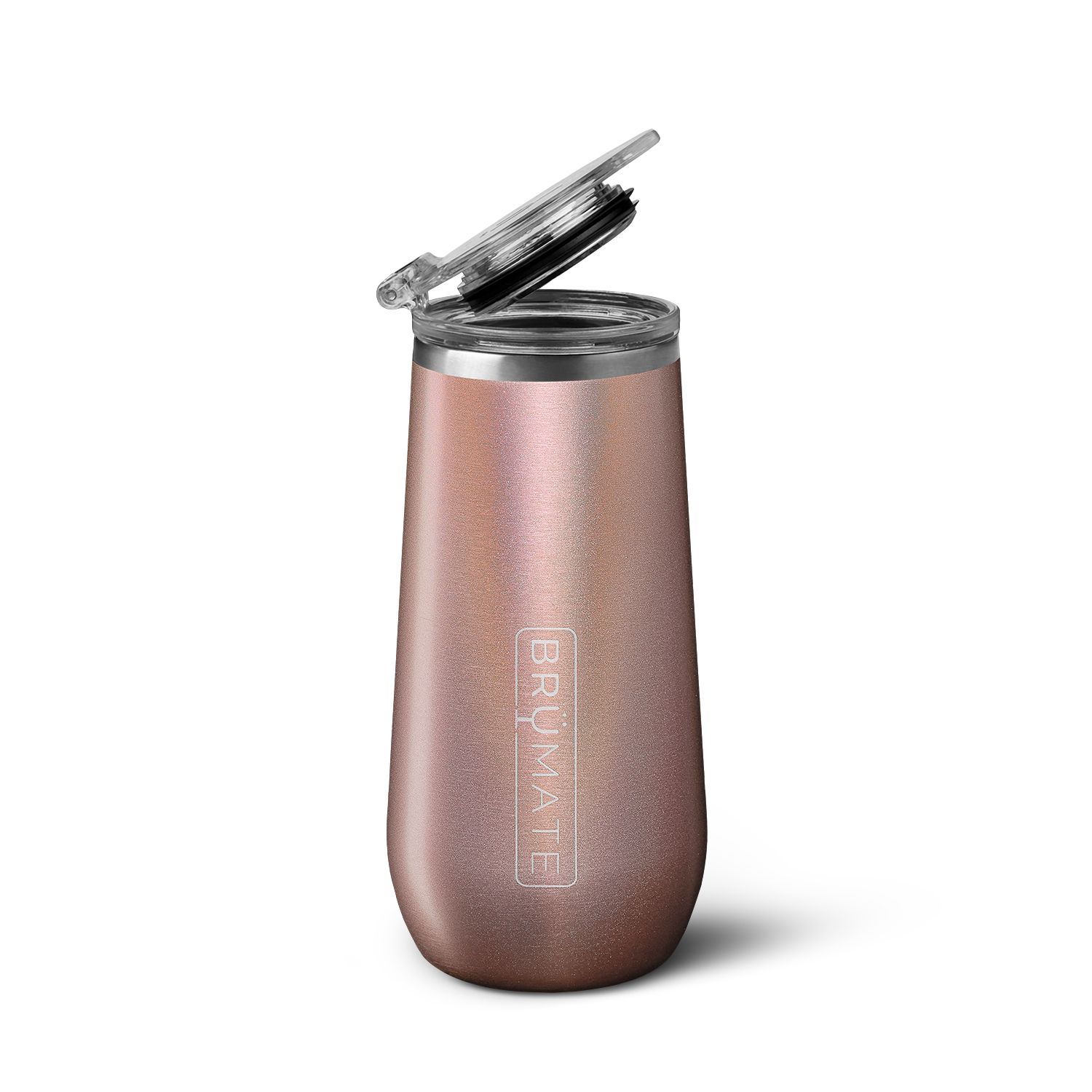 Champagne Flute | Glitter Rose Gold | 12oz - Bright Pour