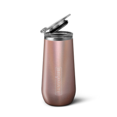 Champagne Flute | Glitter Rose Gold | 12oz - Bright Pour