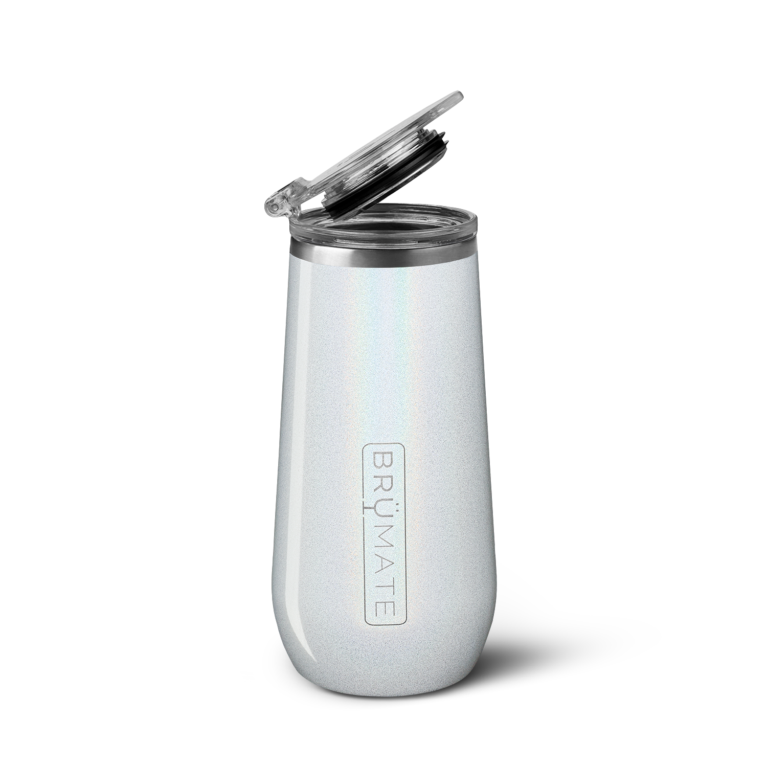Champagne Flute | Glitter White | 12oz - Social Ready